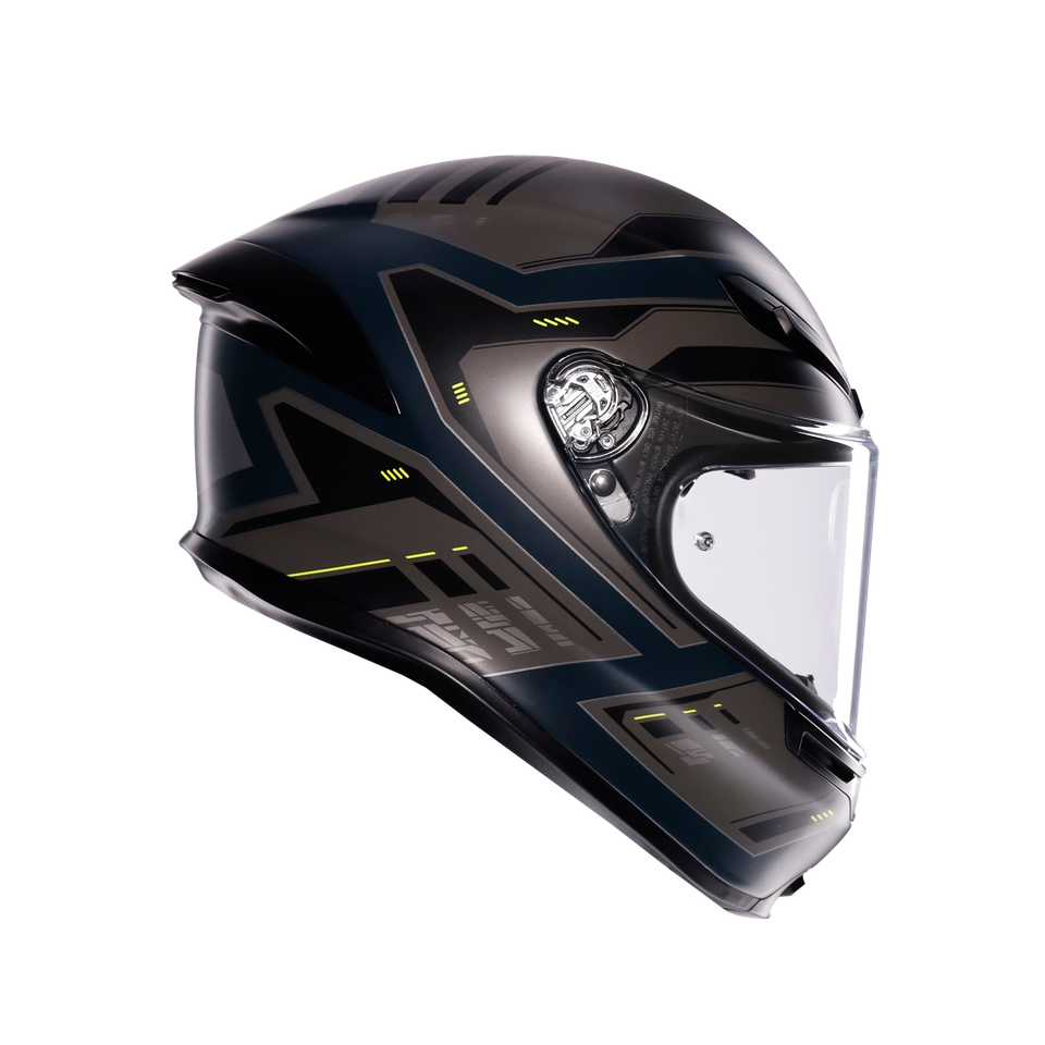 K6 S ENHANCE MATT GREY/YELLOW FLUO - MOTORBIKE FULL FACE HELMET E2206