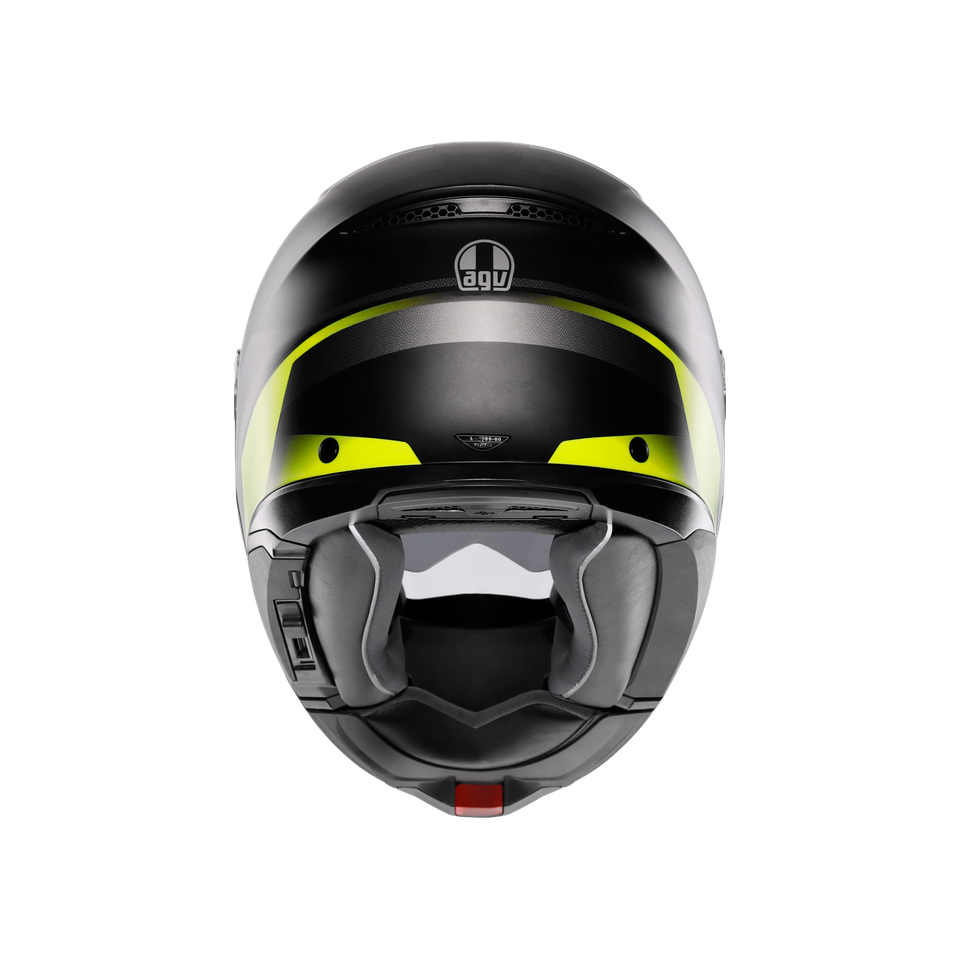 TOURMODULAR PERCEPTION MATT BLACK/YELLOW FLUO - MOTORBIKE FLIP UP HELMET E2206