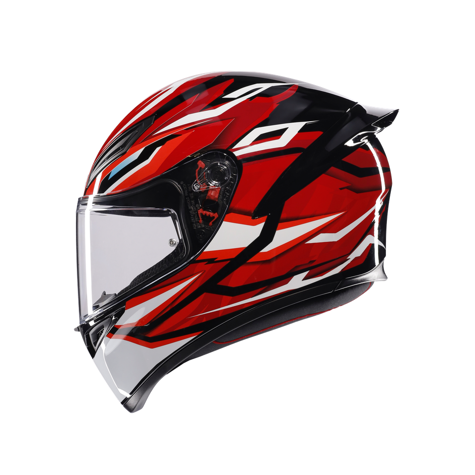 K1 S LION BLACK/RED/WHITE - MOTORBIKE FULL FACE HELMET E2206