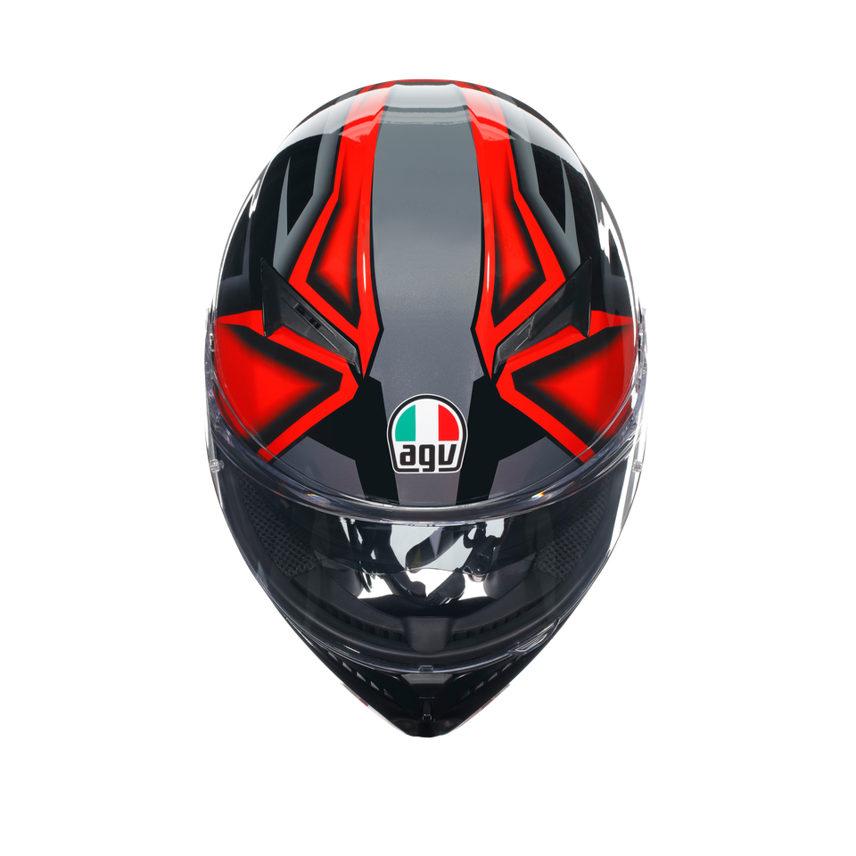 K3 COMPOUND BLACK/RED - MOTORBIKE FULL FACE HELMET E2206