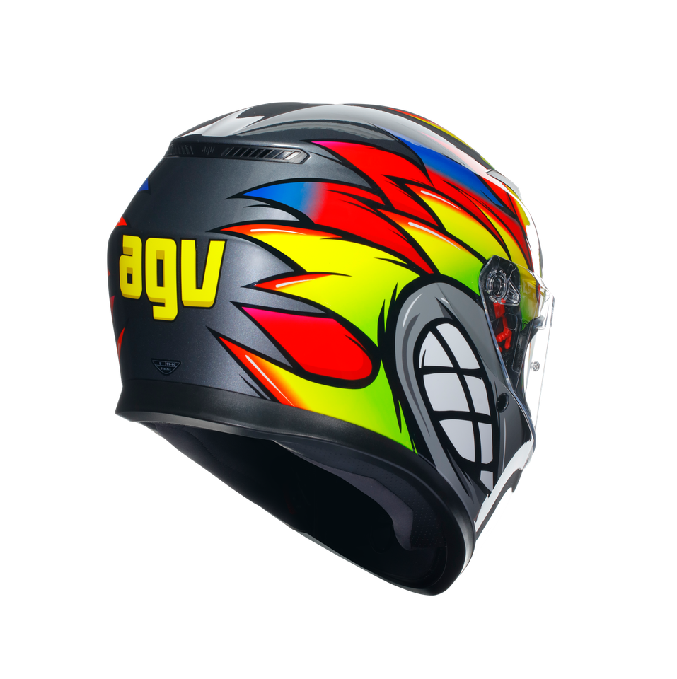 K3 BIRDY 2.0 GREY/YELLOW/RED - MOTORBIKE FULL FACE HELMET E2206