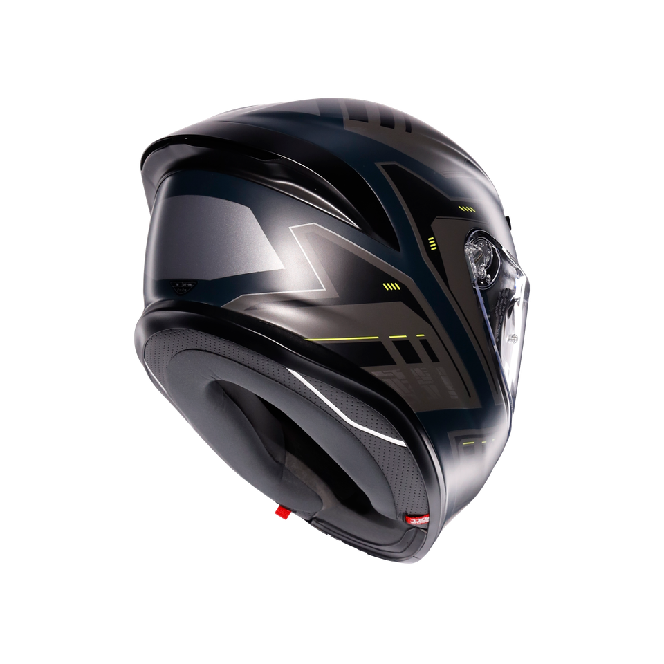 K6 S ENHANCE MATT GREY/YELLOW FLUO - MOTORBIKE FULL FACE HELMET E2206