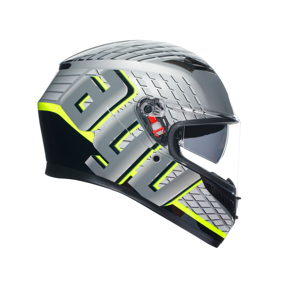 K3 FORTIFY GREY/BLACK/YELLOW FLUO - MOTORBIKE FULL FACE HELMET E2206