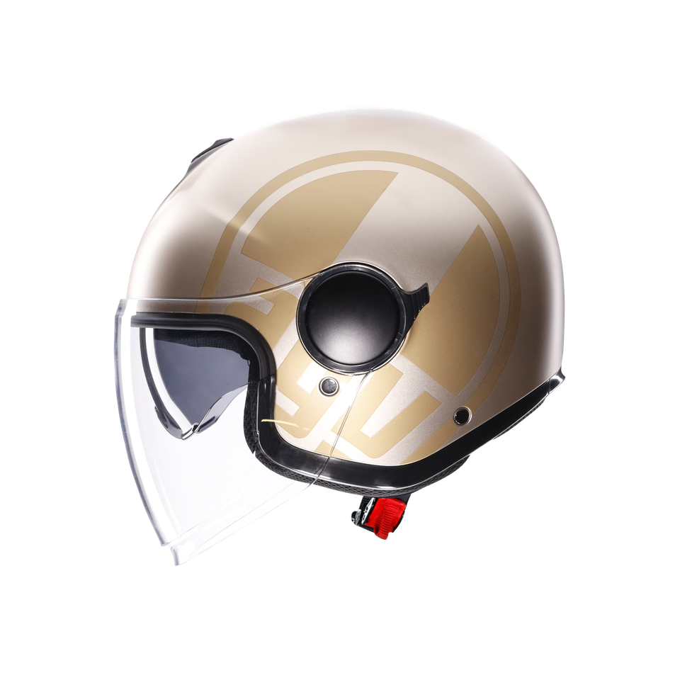ETERES SIROLO MATT WHITE/GOLD - MOTORBIKE OPEN FACE HELMET E2206