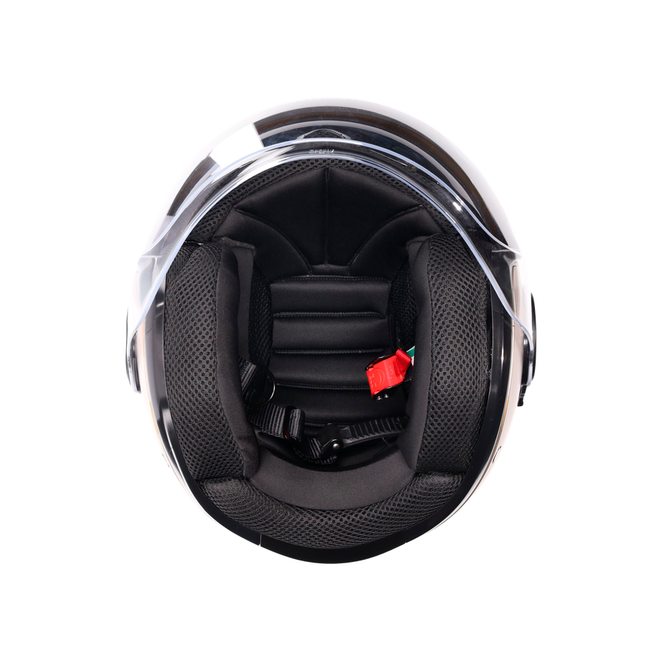 ETERES SIROLO MATT WHITE/GOLD - MOTORBIKE OPEN FACE HELMET E2206