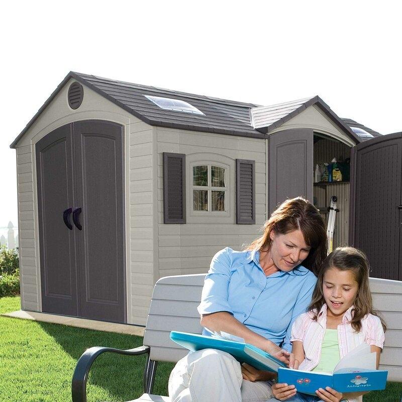 Dual Entry 15 ft. W x 8 ft. D Plastic Storage Shed