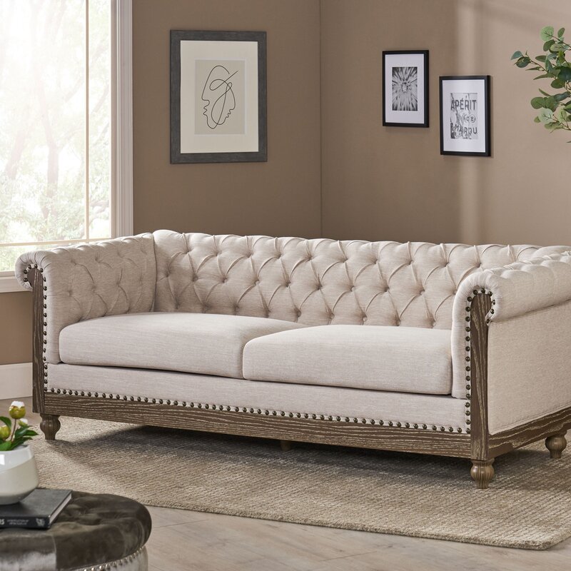 Pausch 78.75” Rolled Arm Chesterfield Sofa