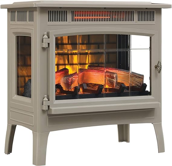 Duraflame Electric Infrared Quartz Fireplace Stove with 3D Flame Effect, Black
