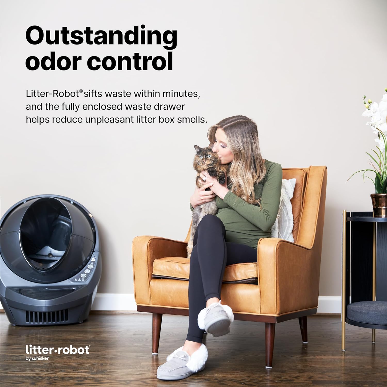 Litter-Robot 3 Connect Core Bundle by Whisker, Grey - Includes Automatic, Self-Cleaning Litter Box, LitterTrap Mat, Fence, Ramp, 25 Liners, 3 Carbon Filters