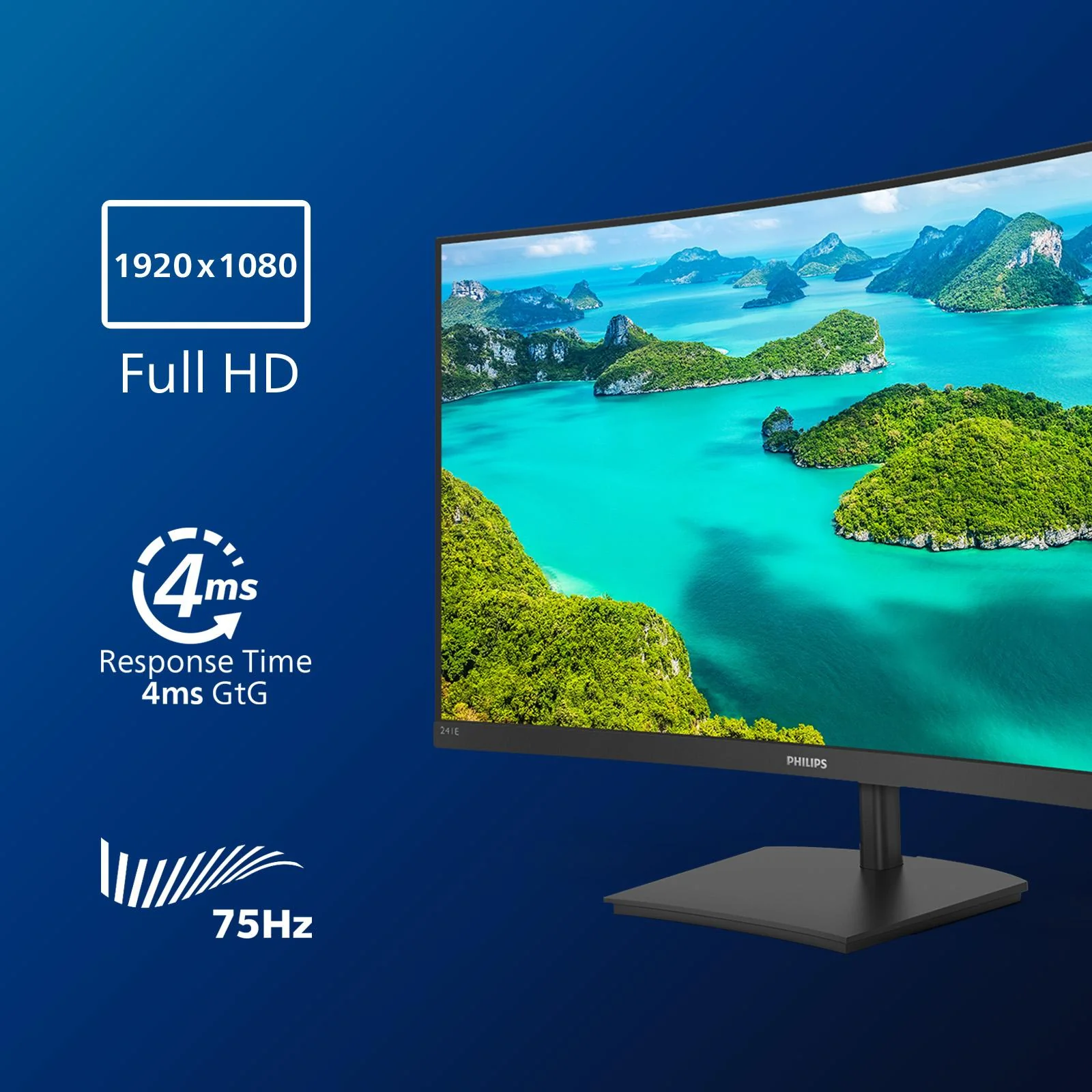 Philips E-line 241E1SCA 24 1920 x 1080 (Full HD) VGA (HD-15) HDMI 75Hz