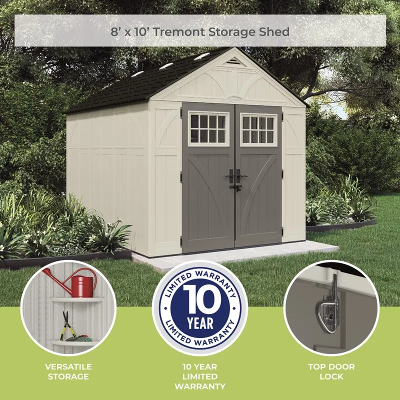 Suncast Outdoor Vanilla Resin Storage Shed
