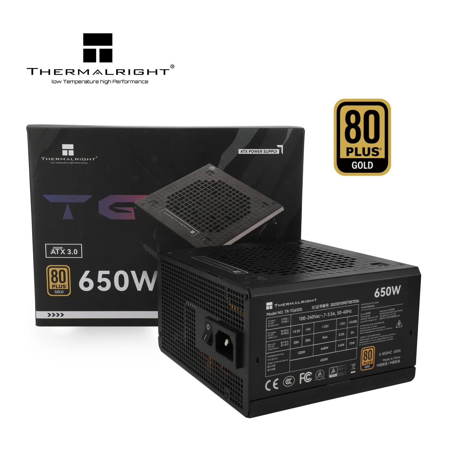 Thermalright TR-TG 650S Black - PSU. 80+ Gold. 650W non-modular