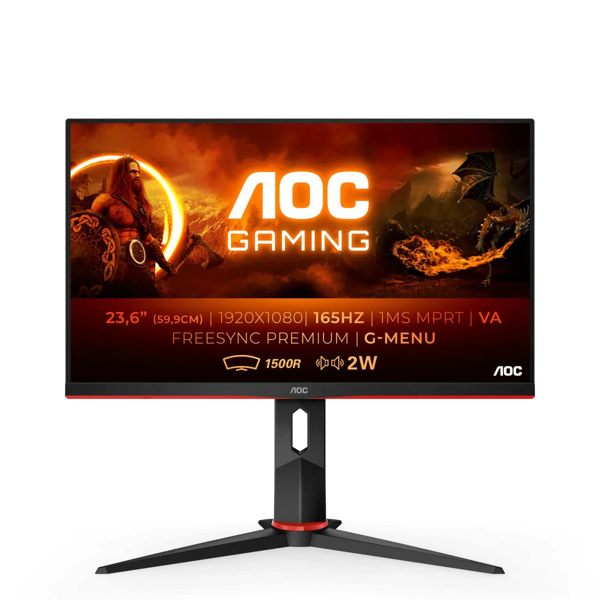 AOC Gaming C24G2AE/BK 24 1920 x 1080 VGA (HD-15) HDMI DisplayPort 165Hz Pivot-Monitor