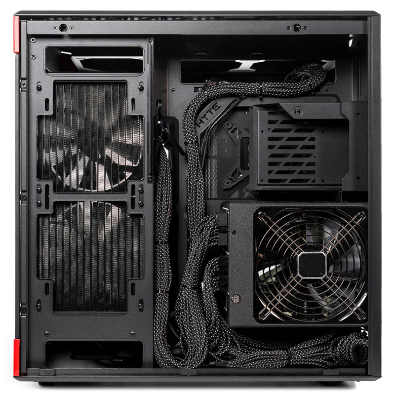 Hyte Y60 Midi-Tower – Schwarz/Rot. PCI-e 4.0. Panorama-Glasansicht