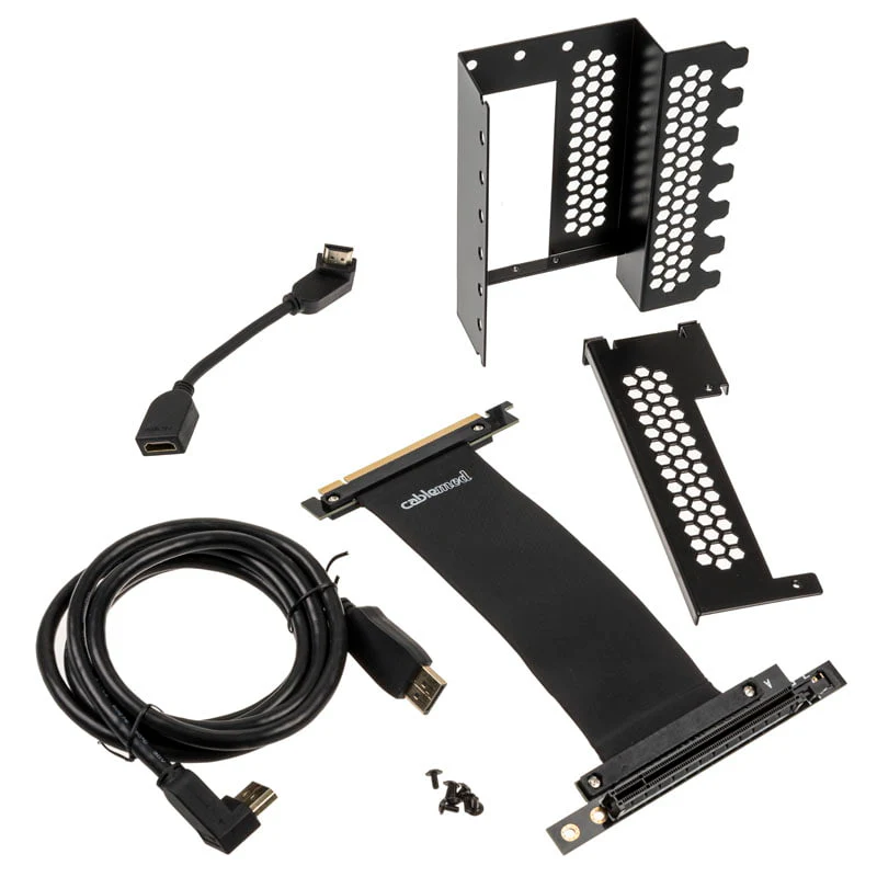 CableMod Vertikale PCI-e-Halterung – HDMI + DisplayPort – SCHWARZ