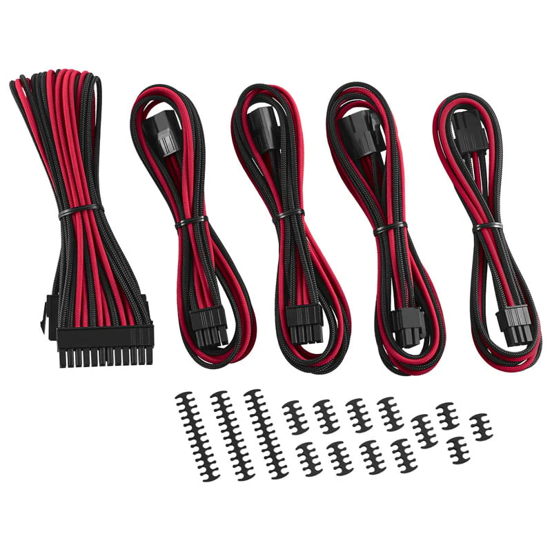 CableMod Classic ModMesh-Kabelverlängerungsset – 8+6-Serie – schwarz/rot
