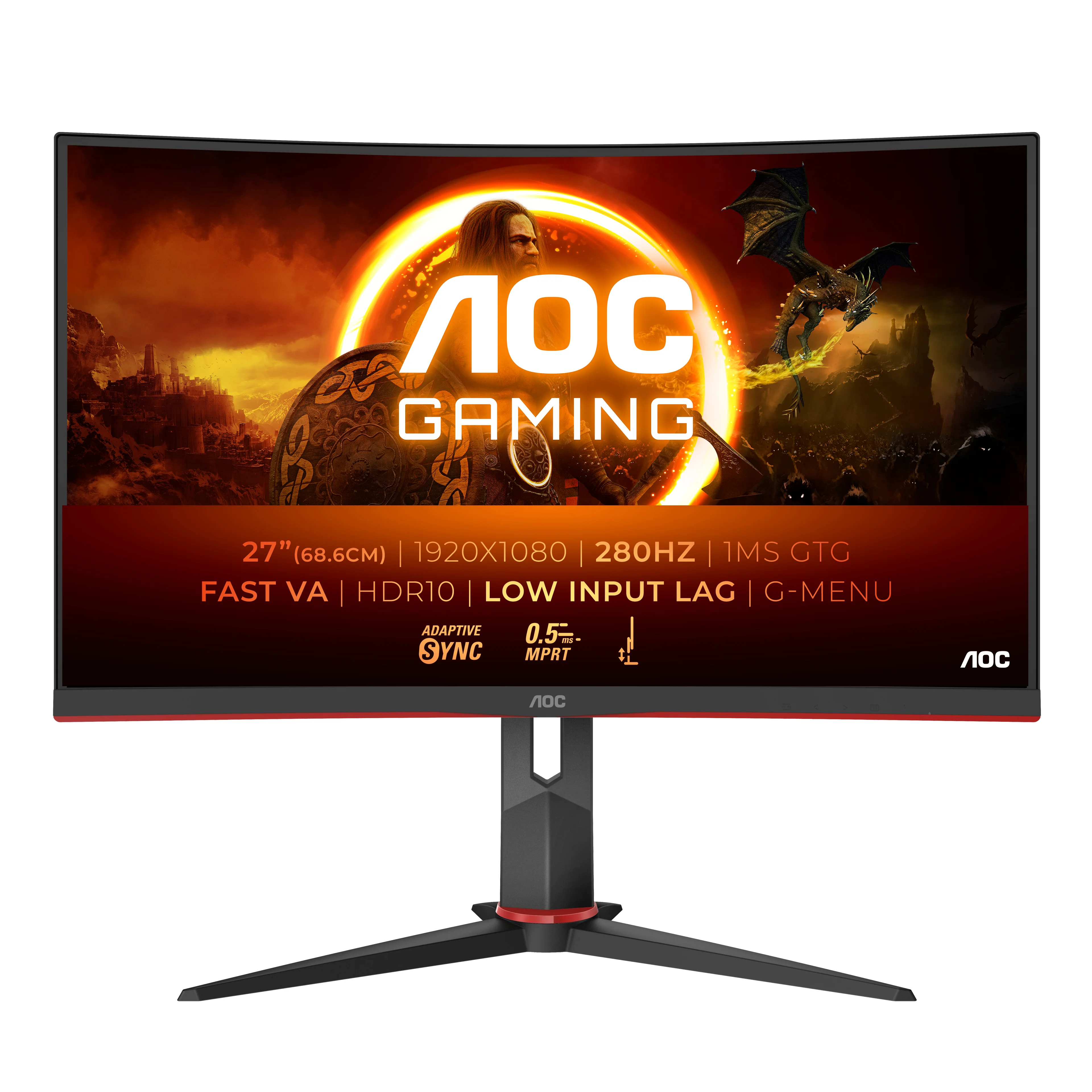 AOC G2 C27G2Z3/BK computerskærm 68.6 cm (27) 1920 x 1080 pixel Fuld HD LED Sort. Rød