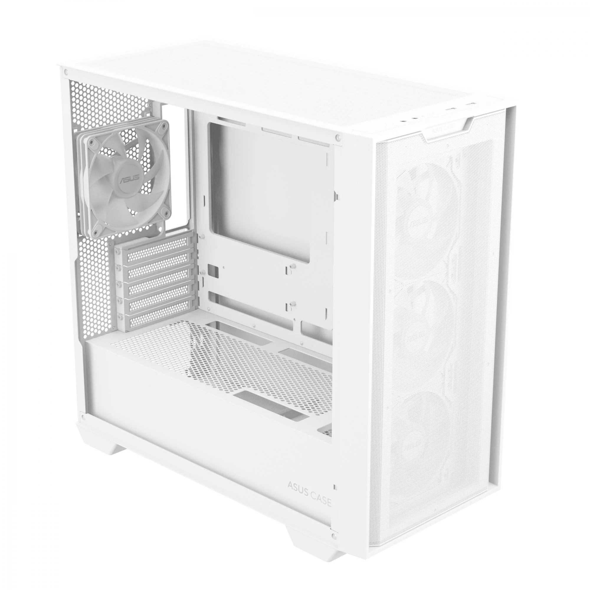 ASUS A21 PLUS mATX Case with 4 Pre-installed ARGB Fans. BTF support - White