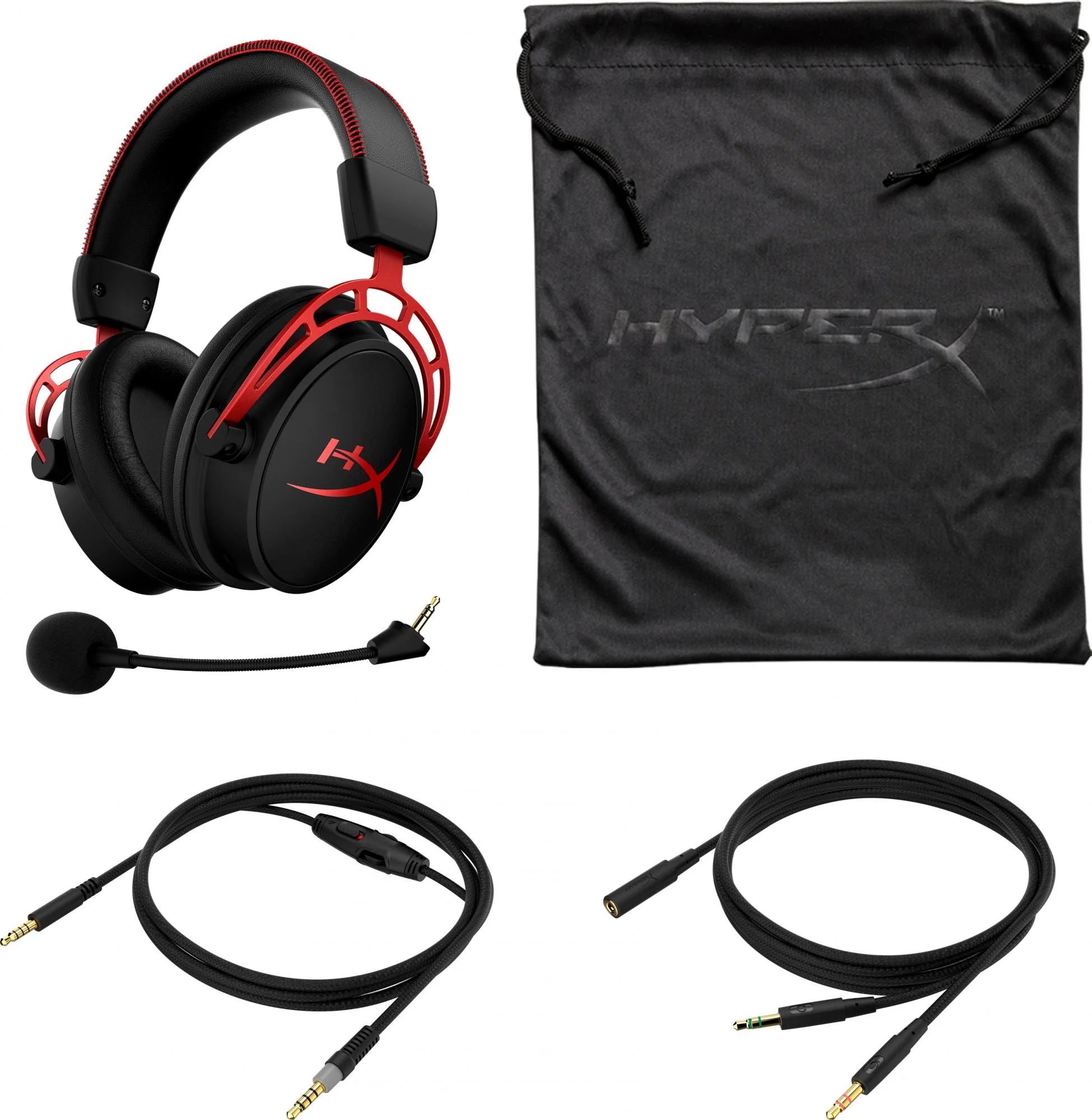 HyperX Cloud Alpha Kabling Headset Sort Rød