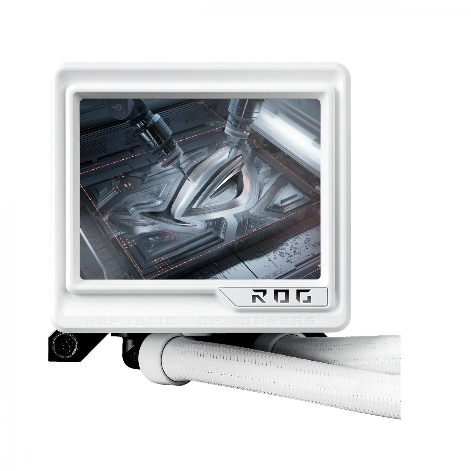 ASUS ROG RYUJIN III 360 ARBG EXTREME WHITE LCD AiO Liquid Cooler w. 3.5 LCD. Asetek Gen8 pump