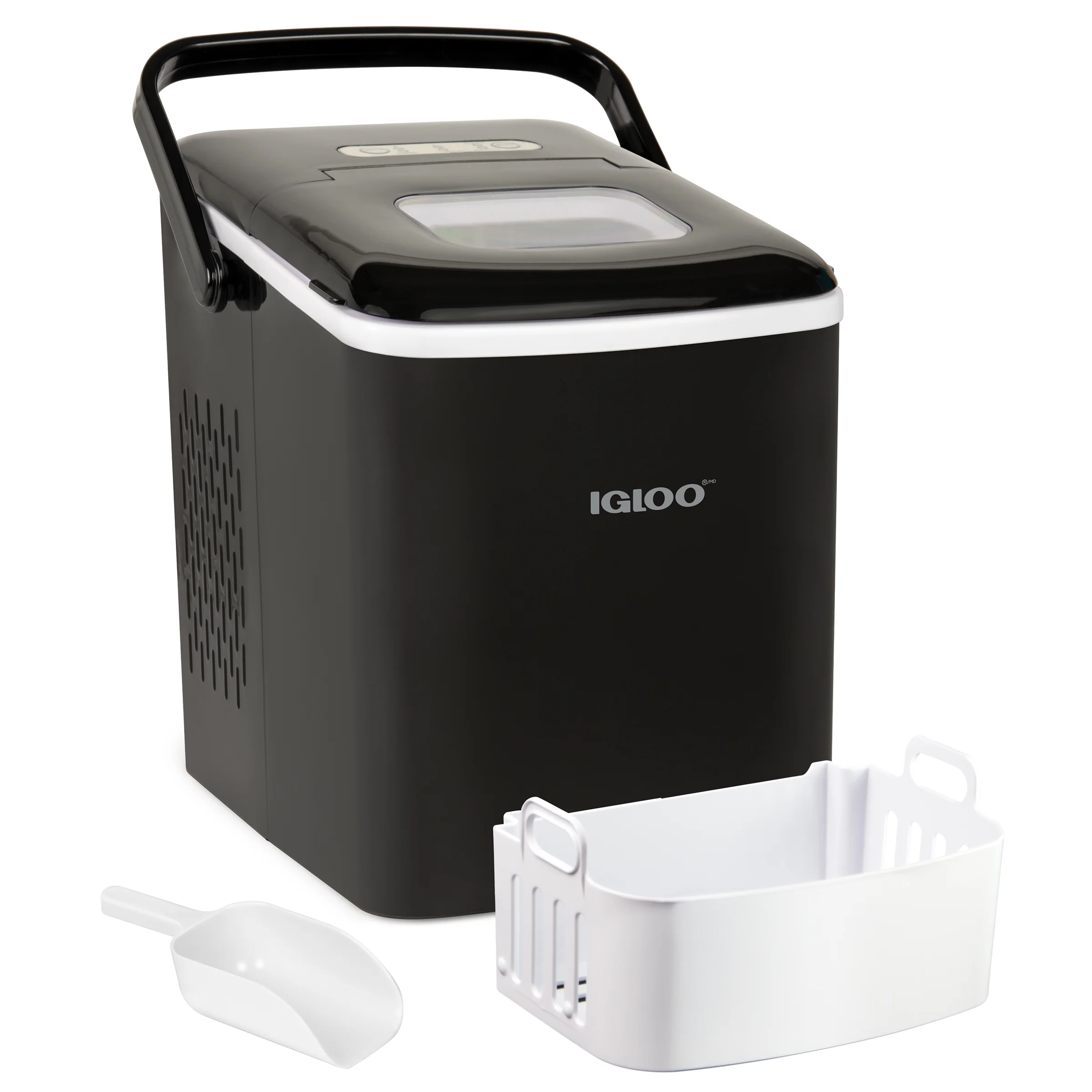 Igloo Handled Automatic Ice Machine Self Cleaning Countertop Ice Maker with Scoop, Aqua