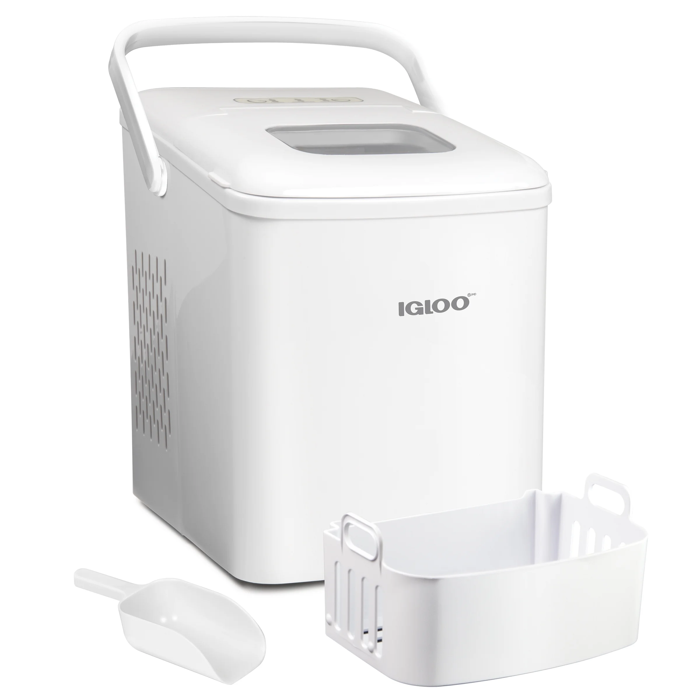 Igloo Handled Automatic Ice Machine Self Cleaning Countertop Ice Maker with Scoop, Aqua