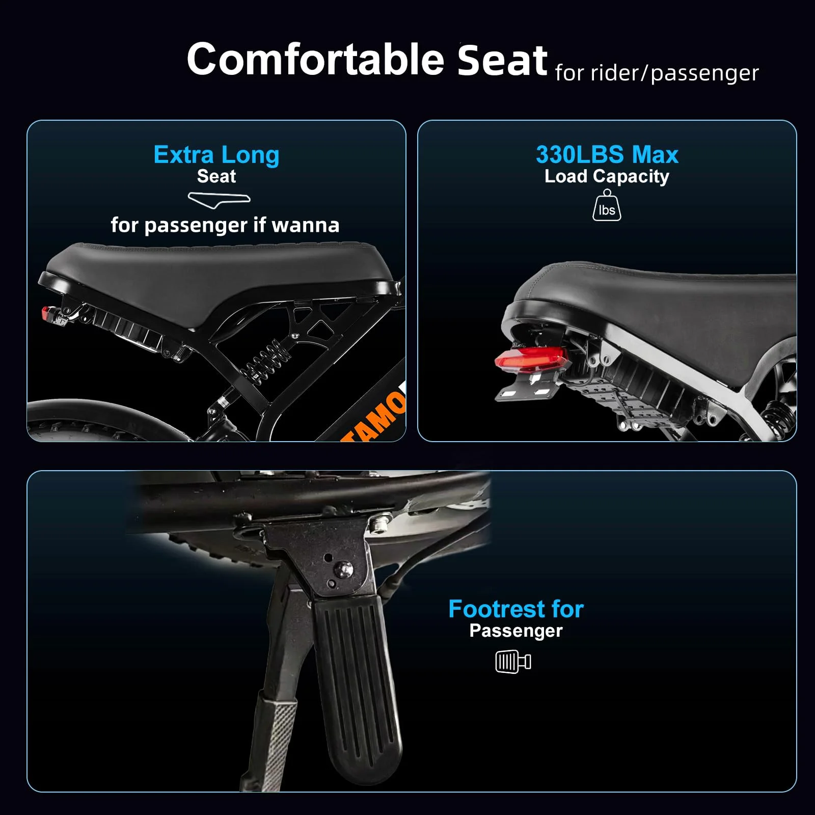 Tamobyke Electric Bike for Adults,Peak 1500W 28mph Mountain Ebike,48V 15.6AH 20