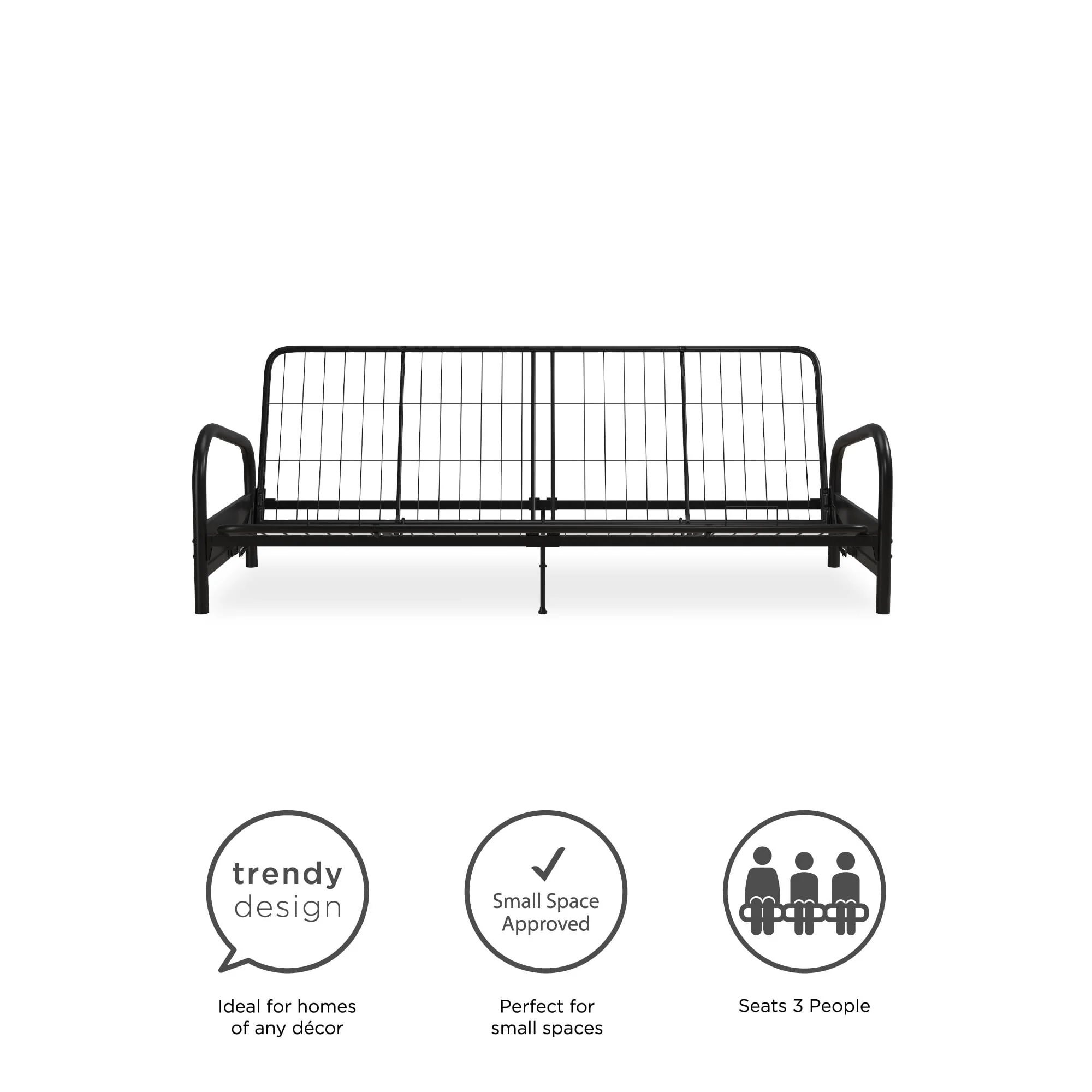 DHP Vermont Metal Futon Frame, Black
