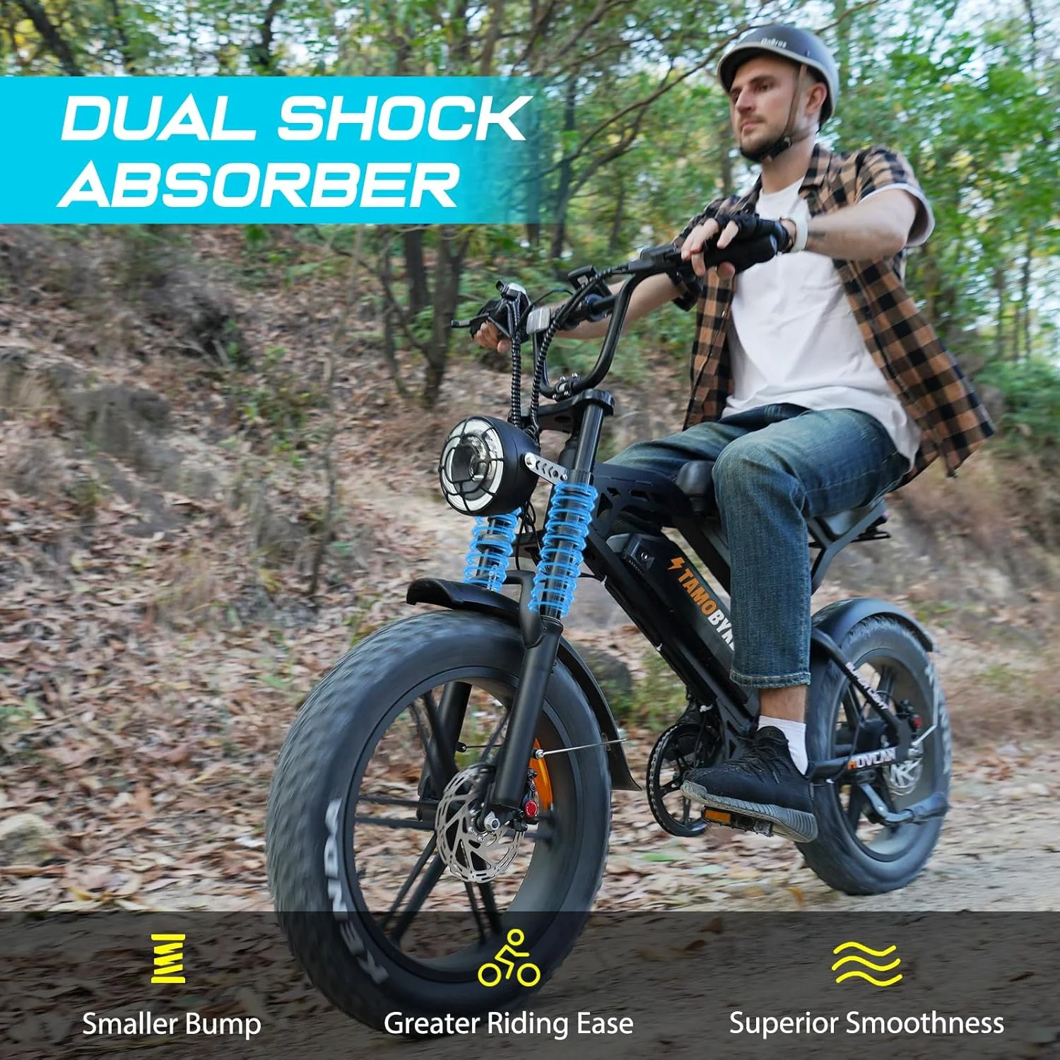 Tamobyke Electric Bike for Adults,Peak 1500W 28mph Mountain Ebike,48V 15.6AH 20