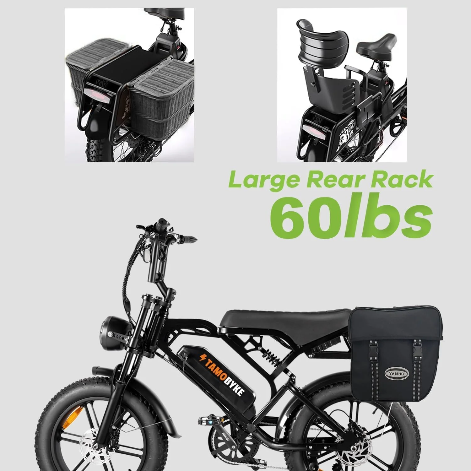 Tamobyke Electric Bike for Adults,Peak 1500W 28mph Mountain Ebike,48V 15.6AH 20