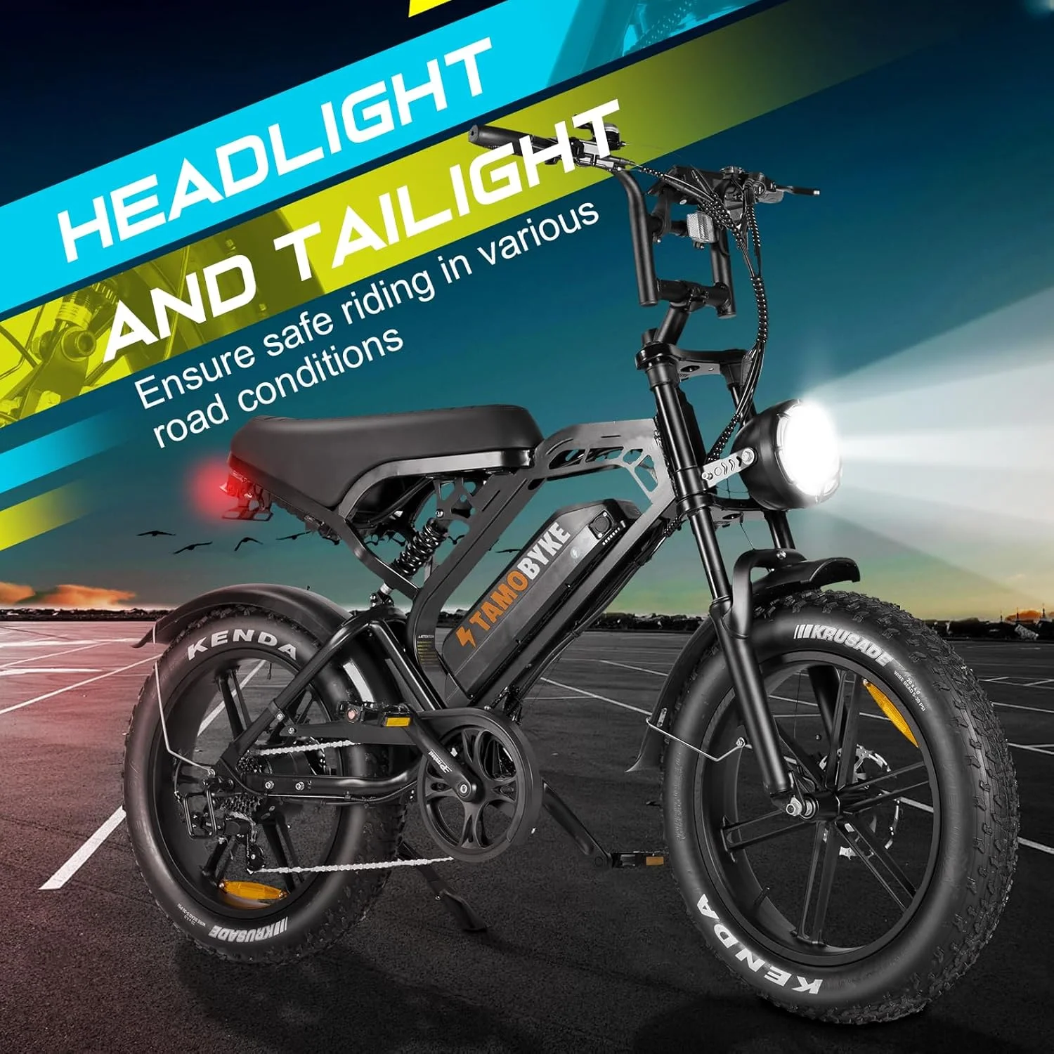 Tamobyke Electric Bike for Adults,Peak 1500W 28mph Mountain Ebike,48V 15.6AH 20