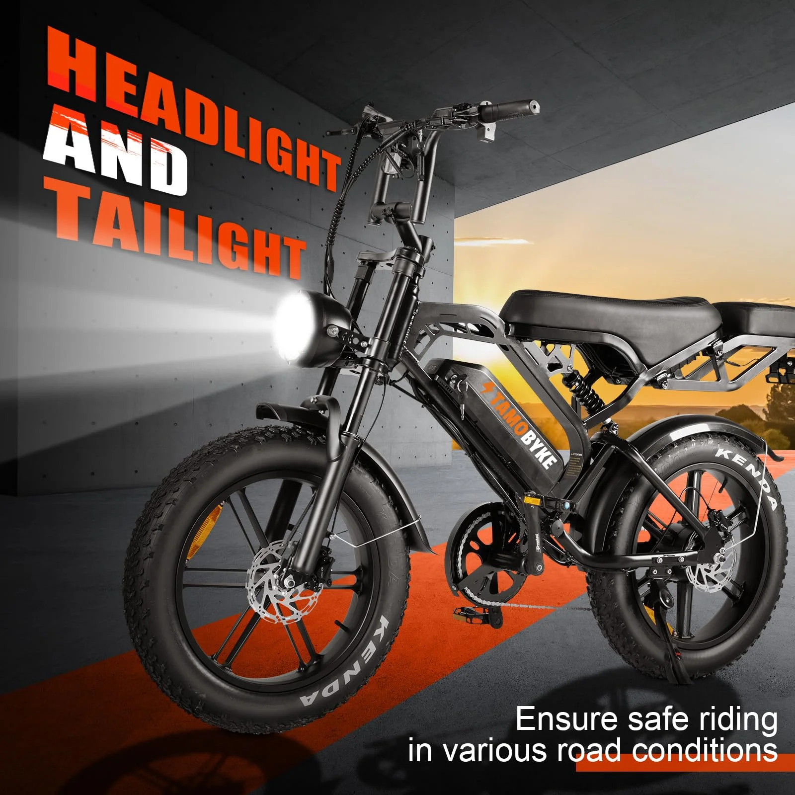 Tamobyke Electric Bike for Adults,Peak 1500W 28mph Mountain Ebike,48V 15.6AH 20