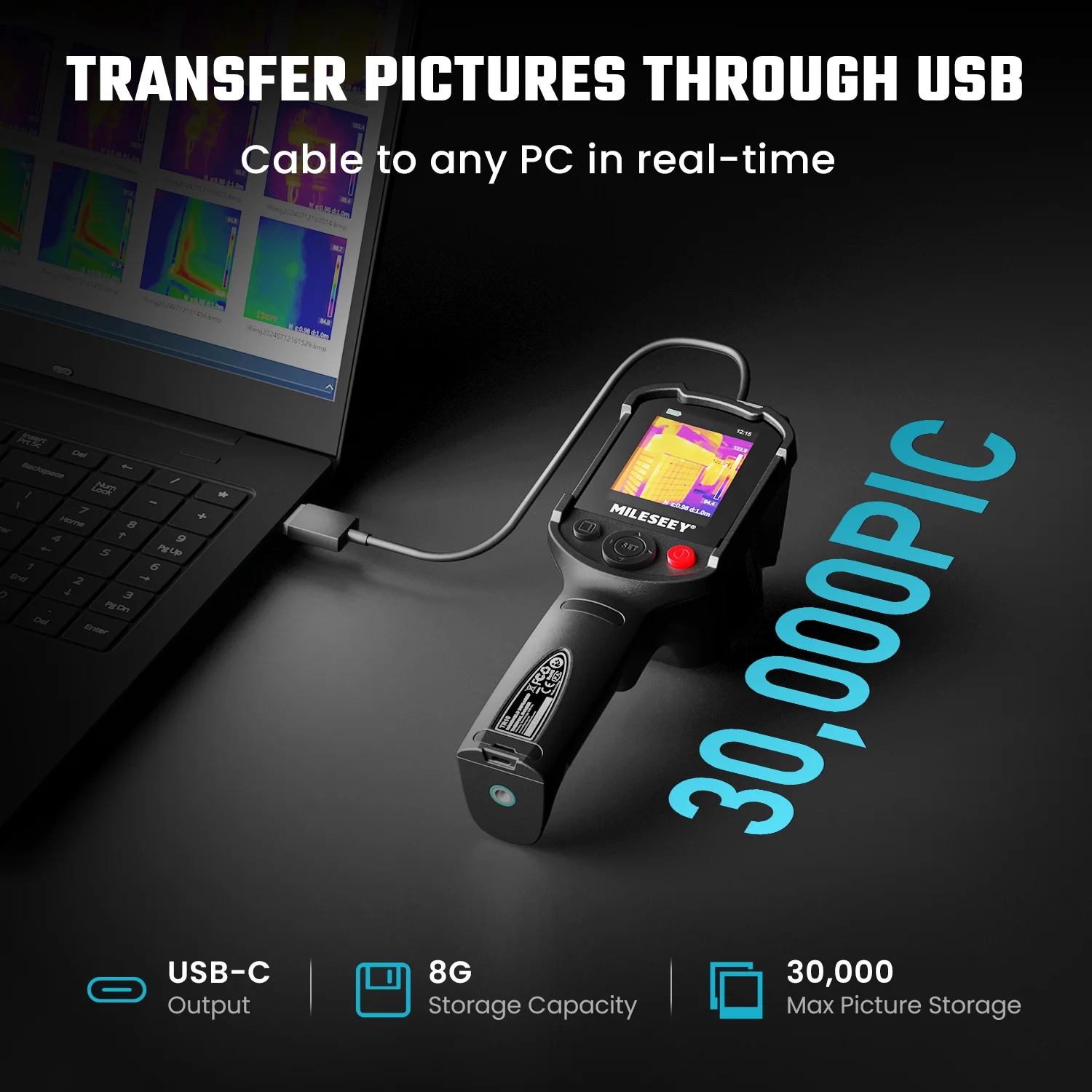 MILESEEY TR10 Thermal Imaging Camera, Super Resolution, 25 Hz Refresh, -4��F to 1022��F