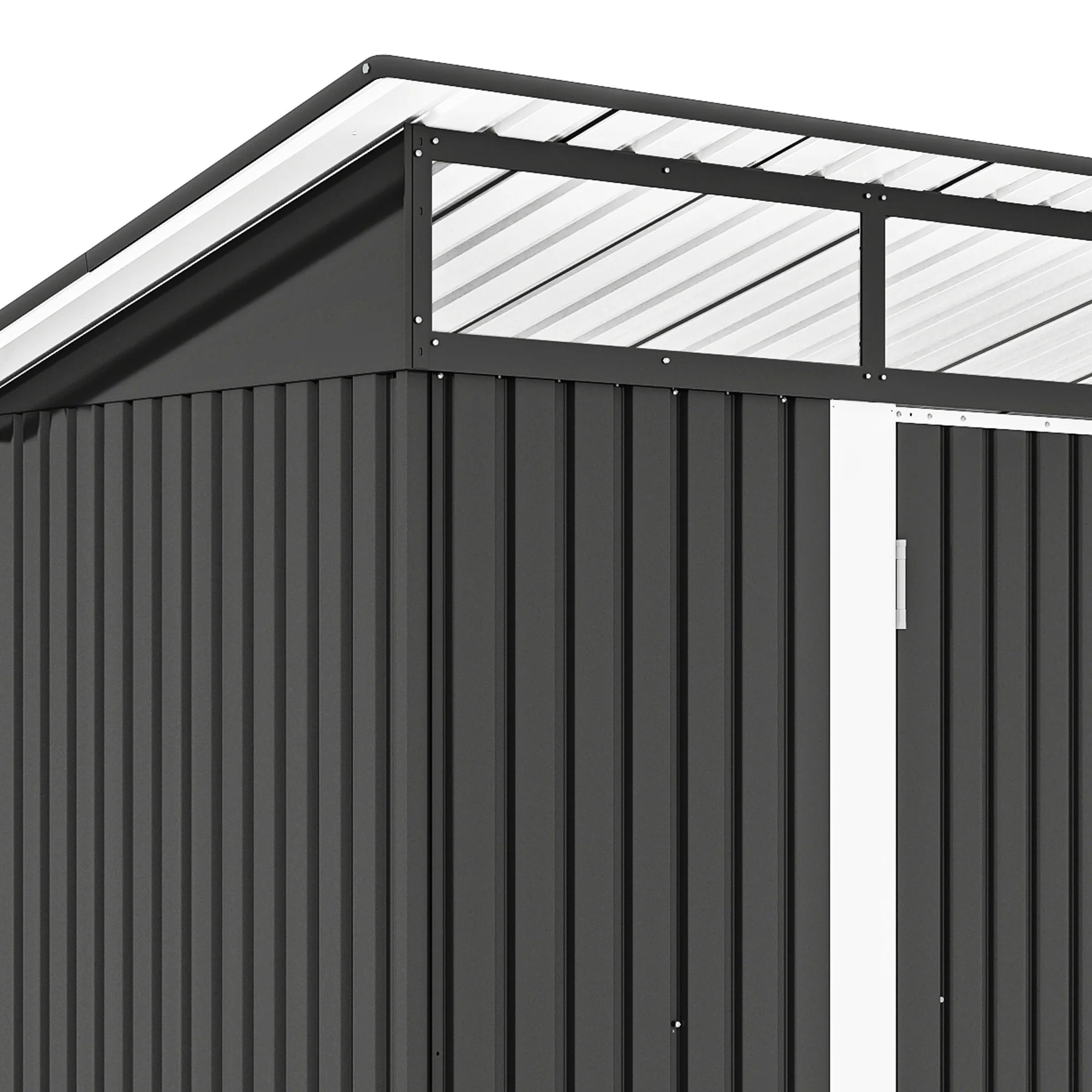 Uforic 9x4 FT Outdoor Storage Shed with Acrylic Windows, Secure Access Lock for Bike Garden Patio Dark Gray