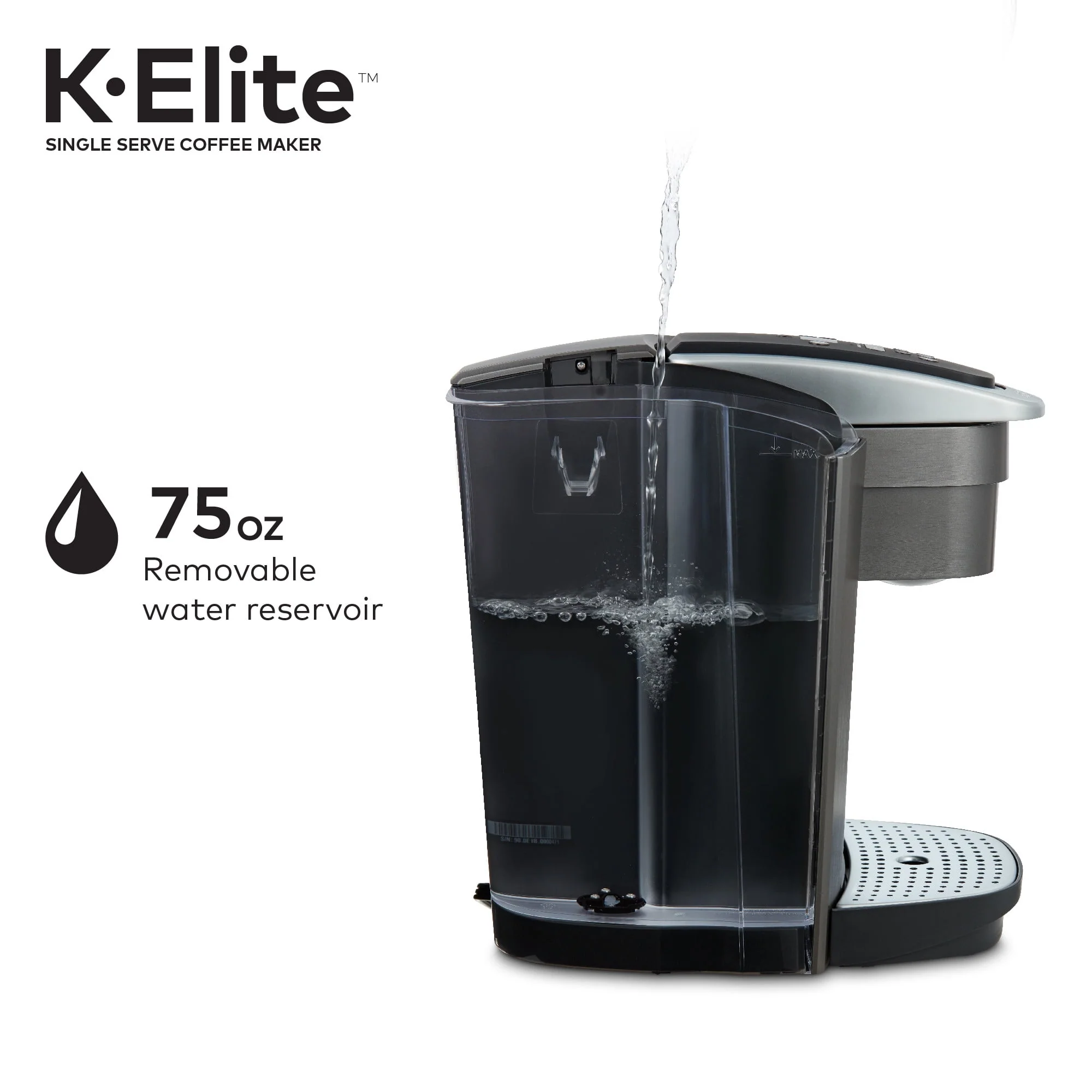 Keurig K-Elite Single-Serve K-Cup Pod Coffee Maker, Brushed Slate