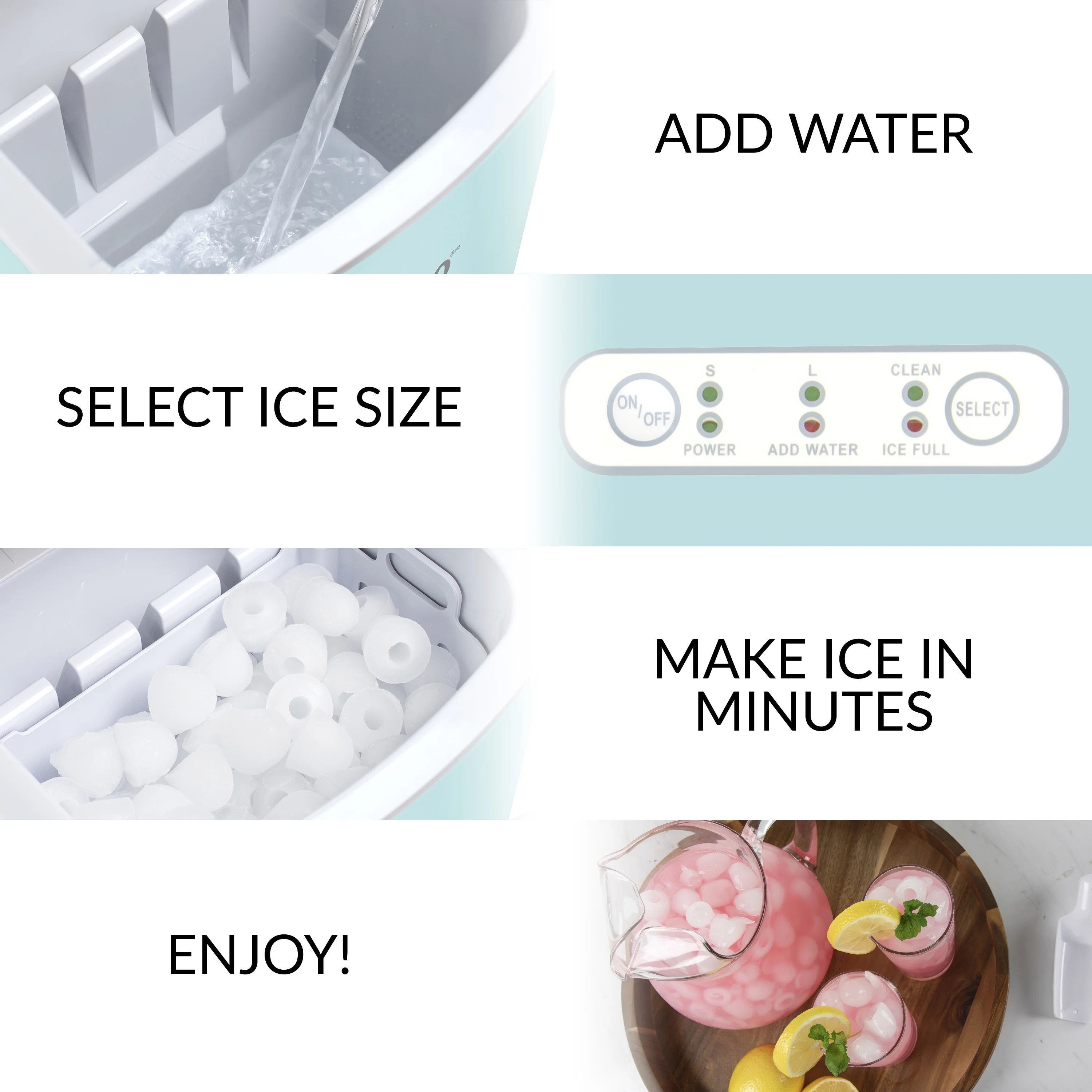 Igloo Handled Automatic Ice Machine Self Cleaning Countertop Ice Maker with Scoop, Aqua
