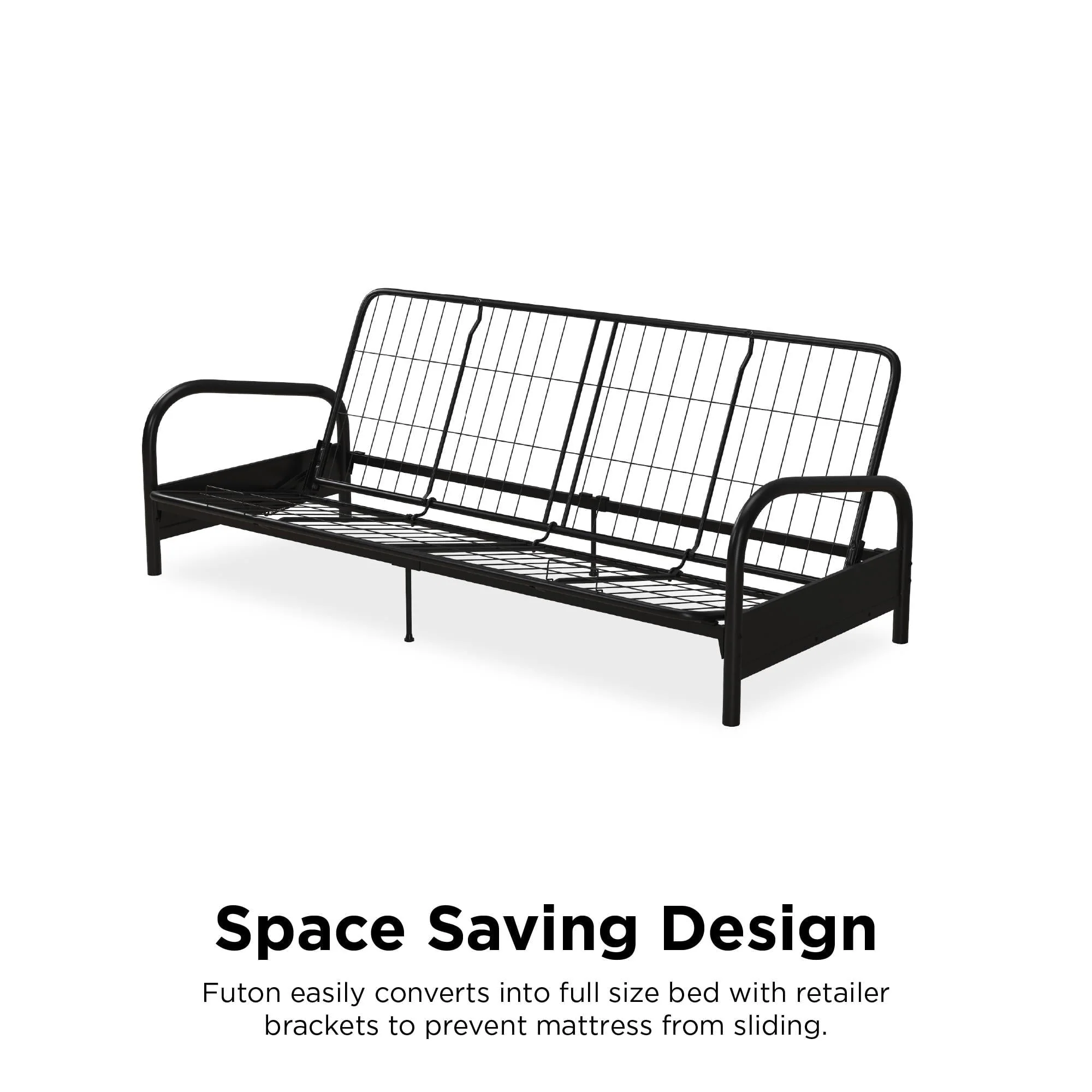 DHP Vermont Metal Futon Frame, Black