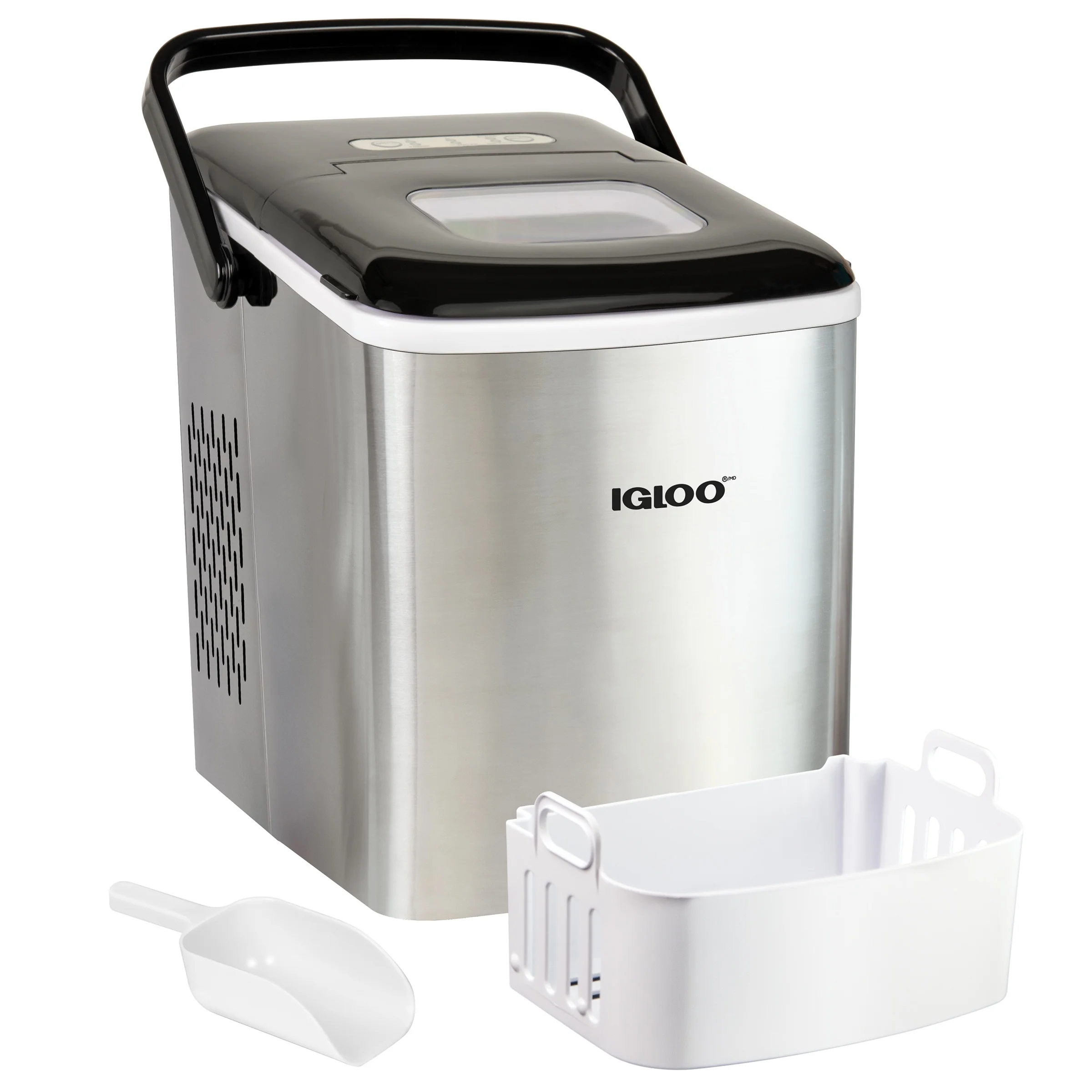 Igloo Handled Automatic Ice Machine Self Cleaning Countertop Ice Maker with Scoop, Aqua