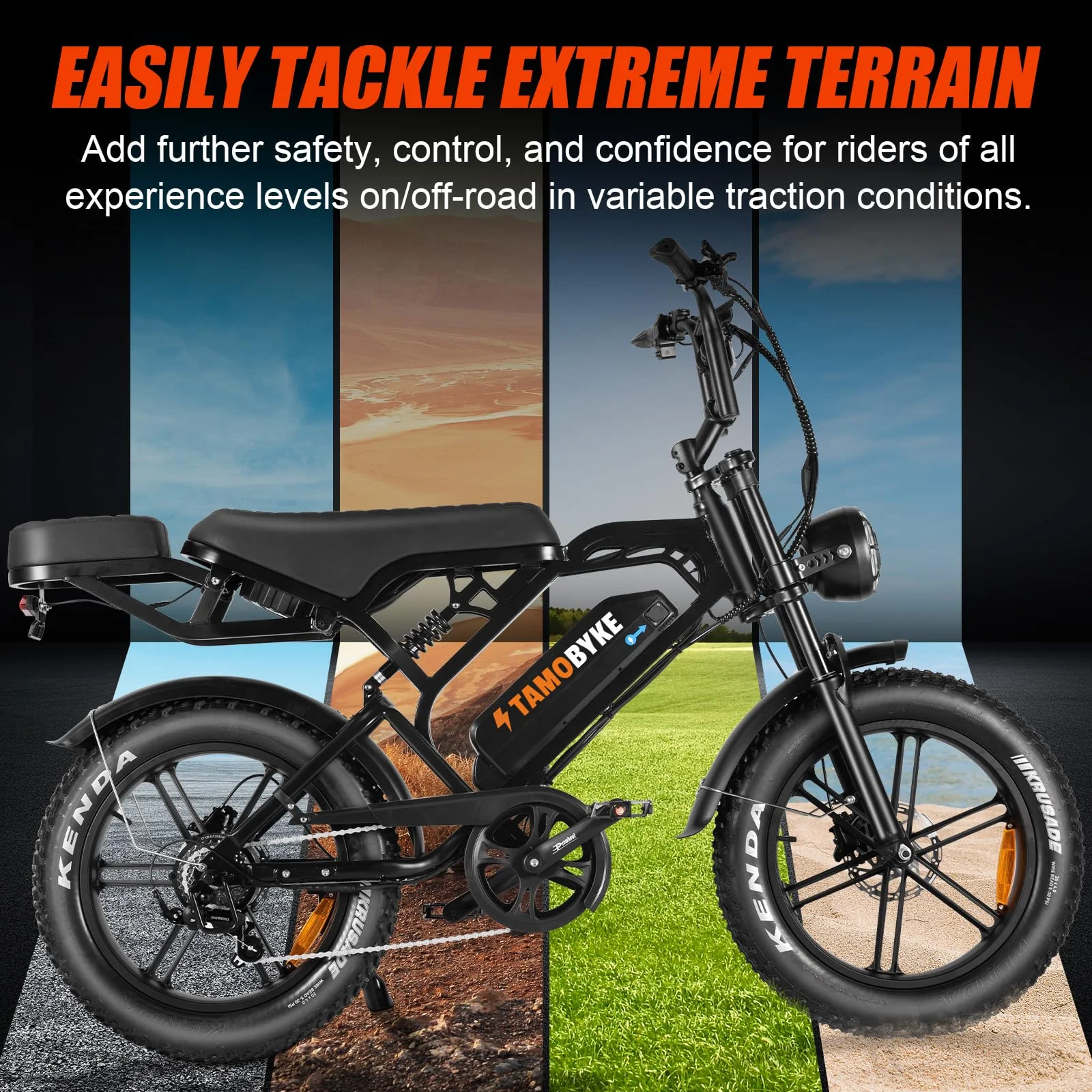 Tamobyke Electric Bike for Adults,Peak 1500W 28mph Mountain Ebike,48V 15.6AH 20