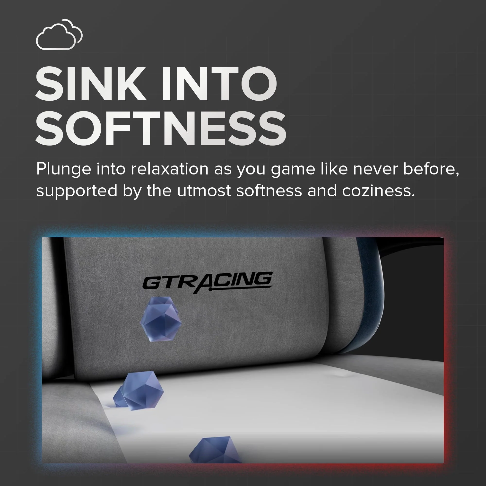 GTRACING Ergonimic Fabric Reclining Gaming Chair with Footrest and Linkage Armrests, Gray