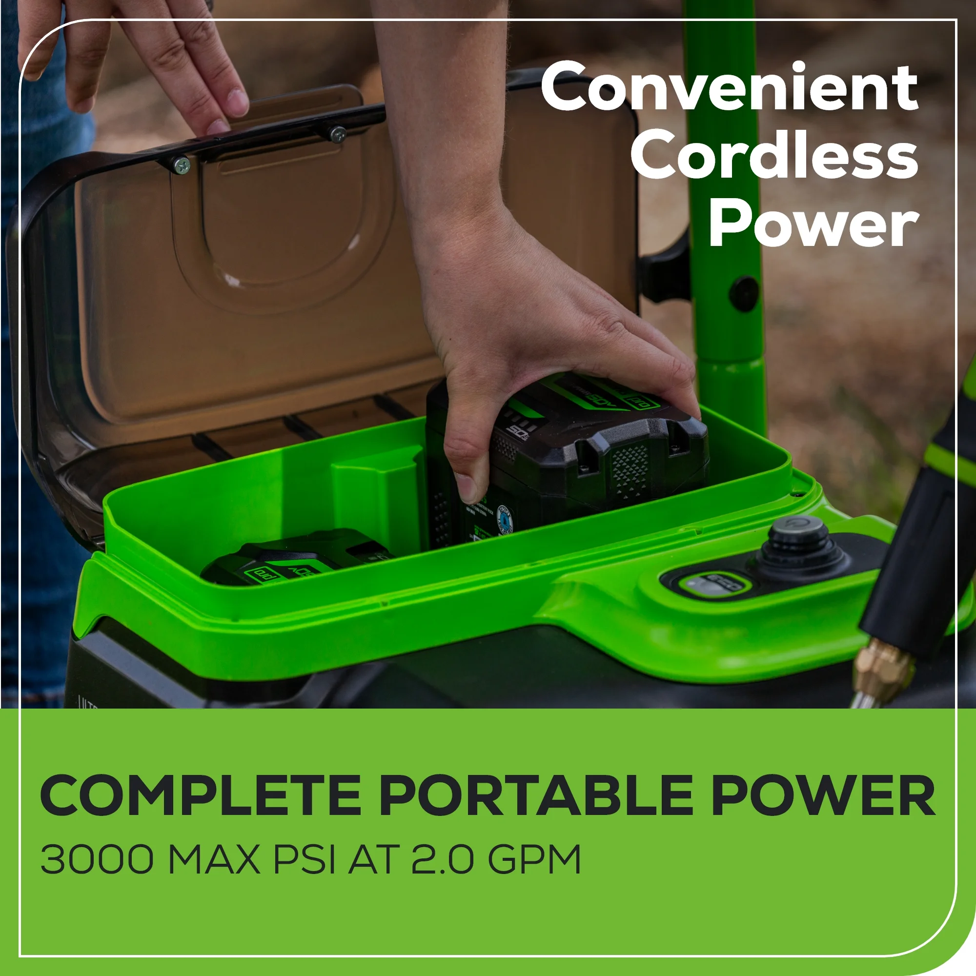 Greenworks 3000 PSI at 2.0 GPM 60 V Battery-Powered Cold Pressure Washer